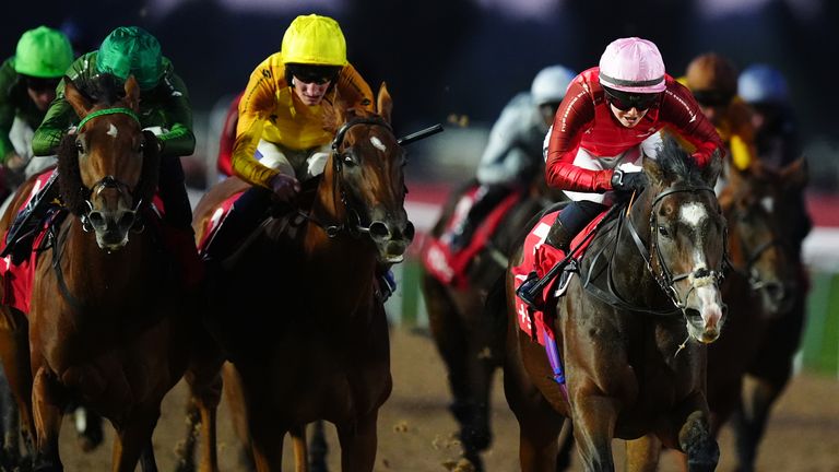 Fantasy Believer ridden by Saffie Osborne wins the Tote.co.uk Who'll Take The Crown Racing League Race 41 Handicap at Southwell 